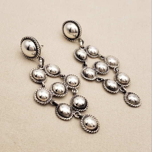 Peruvian Silver Cascade Earrings