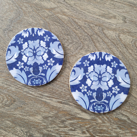 Handmade "Country Blue" Coasters Set (2-Pack)