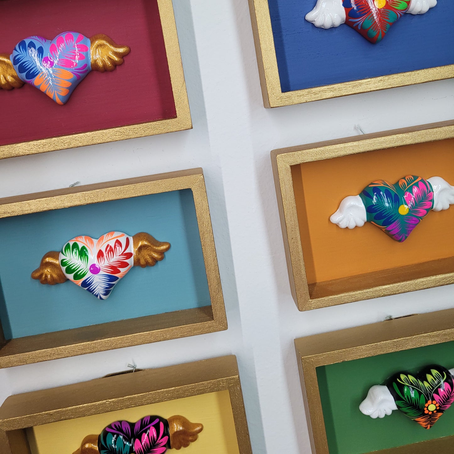 Winged Heart Sculpture Turquoise