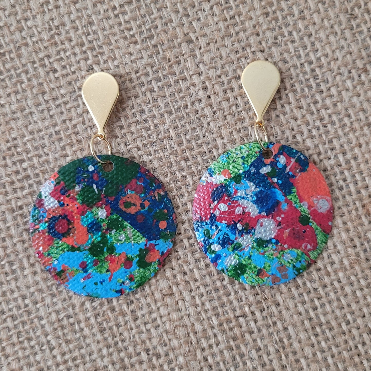 Handpainted Canvas Earrings