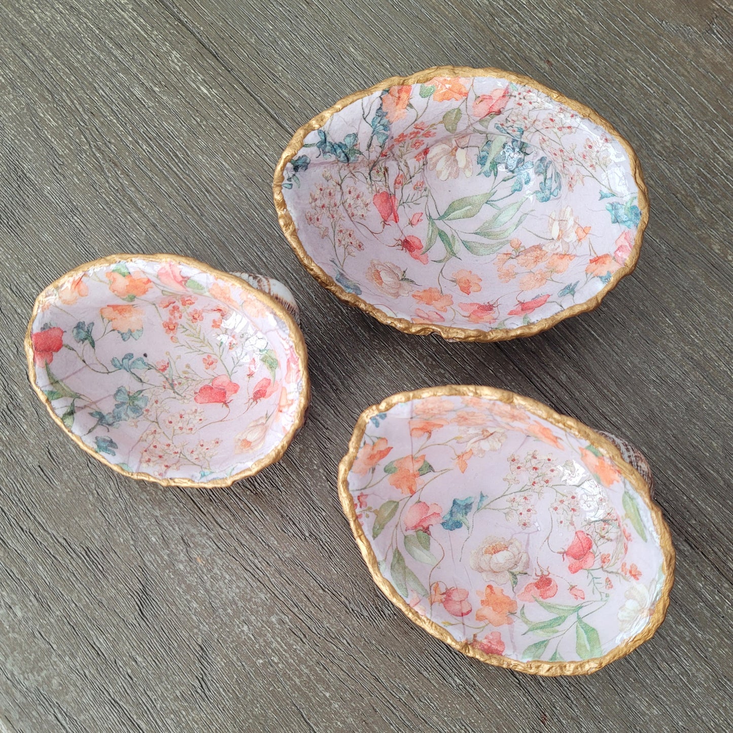 Decoupage Chilean Abalone Shells Trinket - Medium