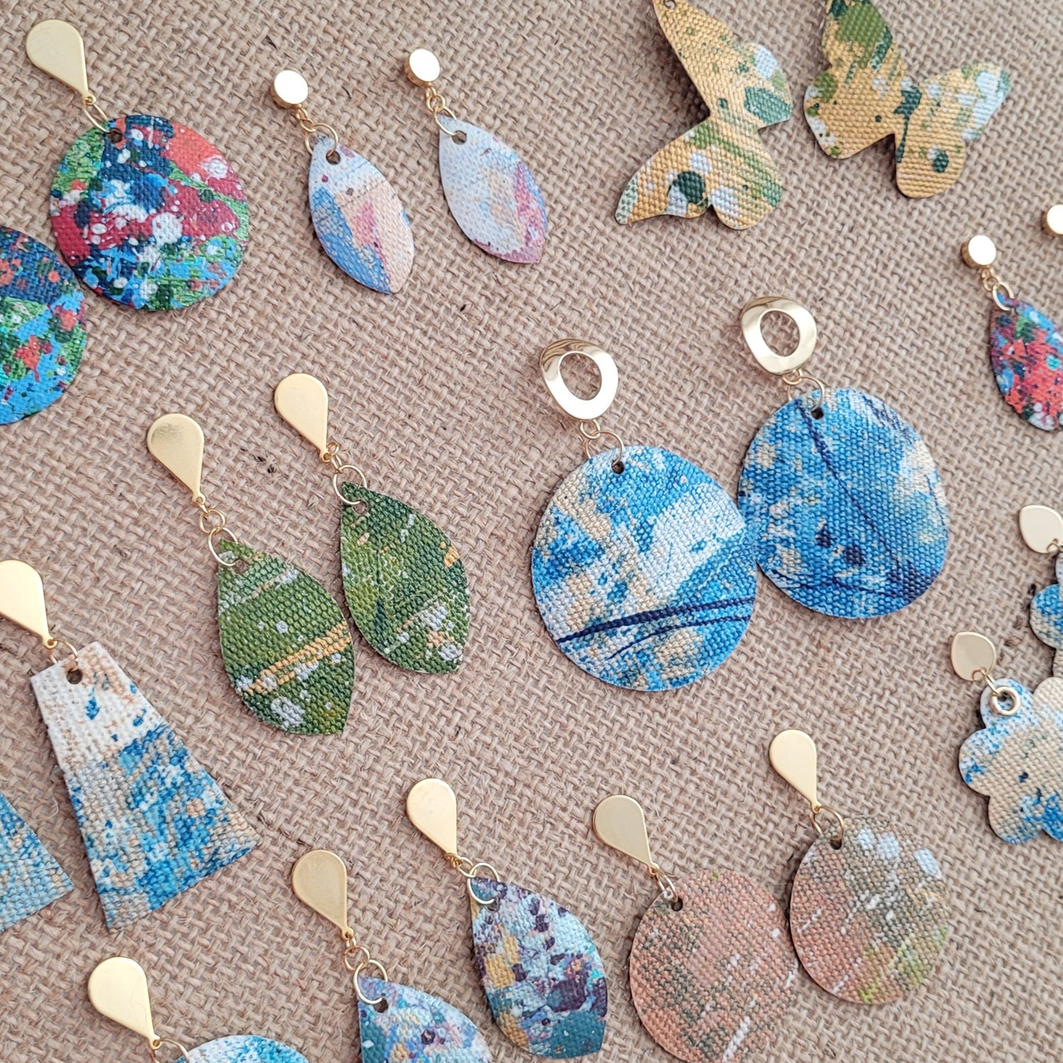 Handpainted Canvas Earrings