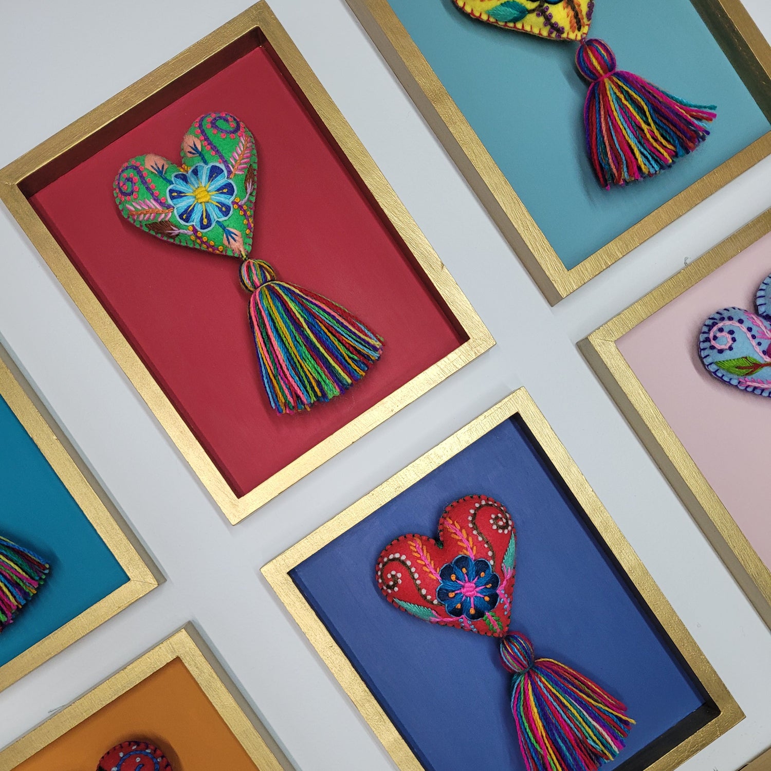 Embroidered Woven Heart Wall Art