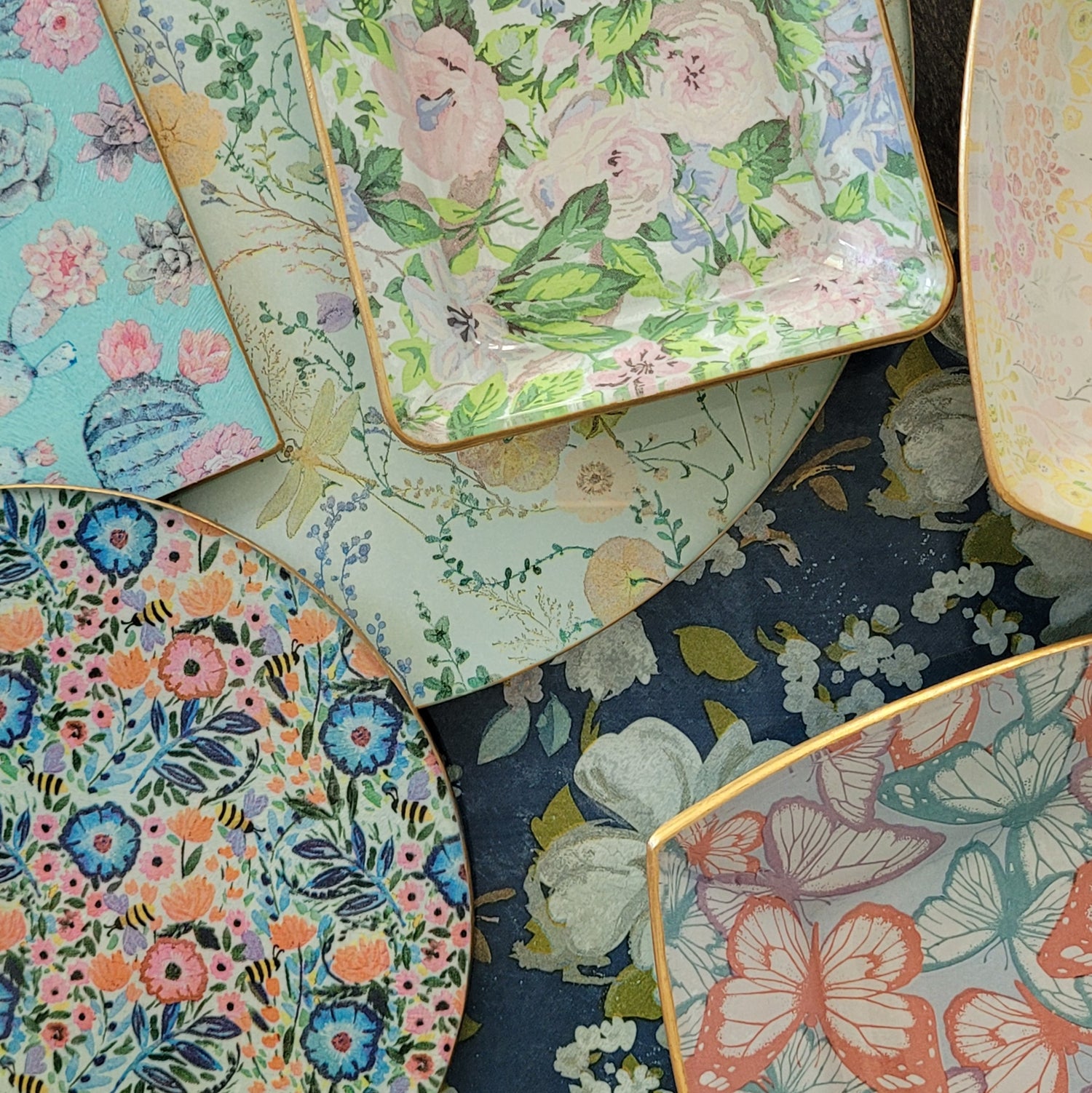 Decoupage Glassware Trays