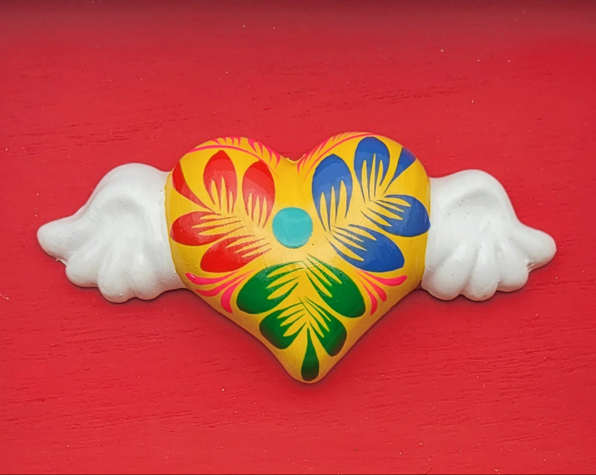 Winged Heart Sculpture Red