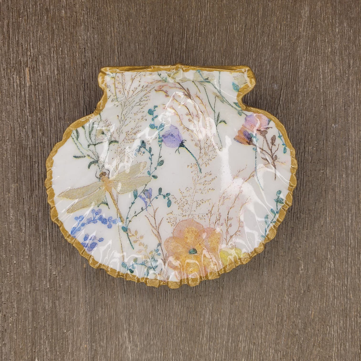 Decoupage Scallop shell Trinket