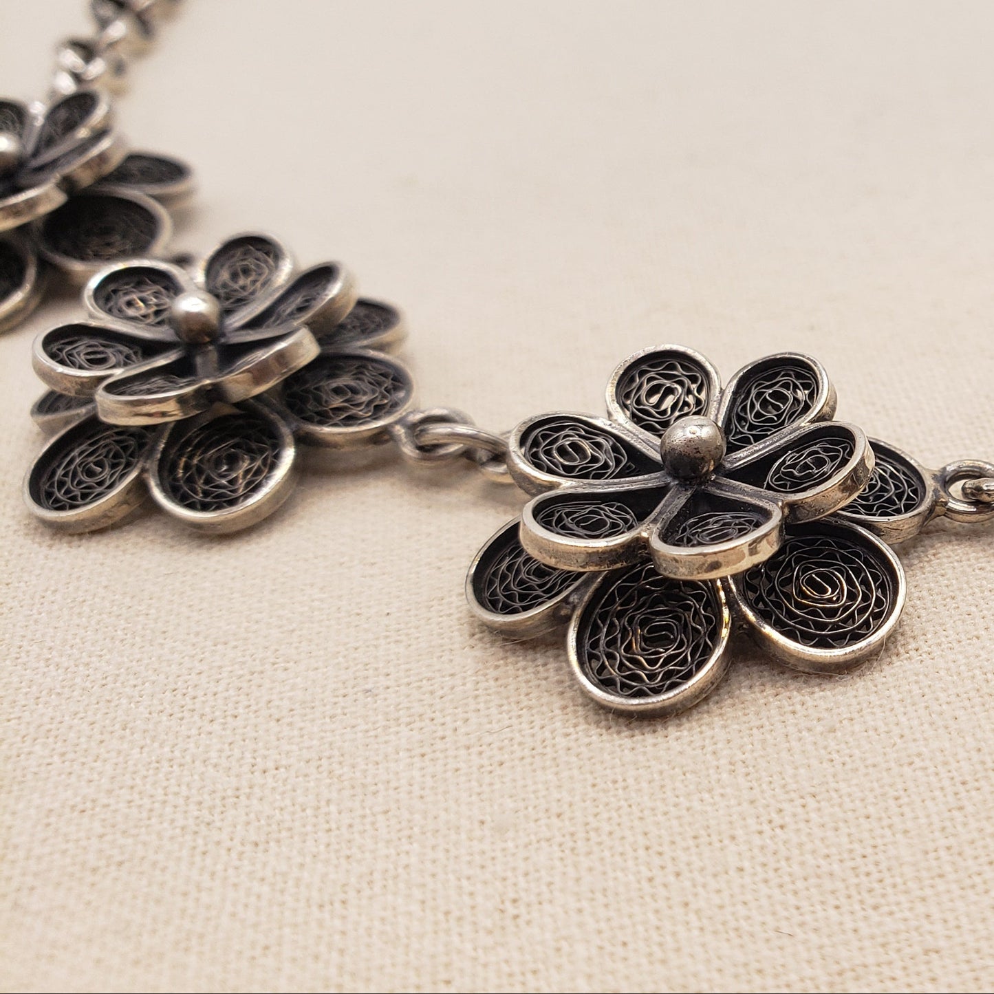 Peruvian Blossom Silver Necklace