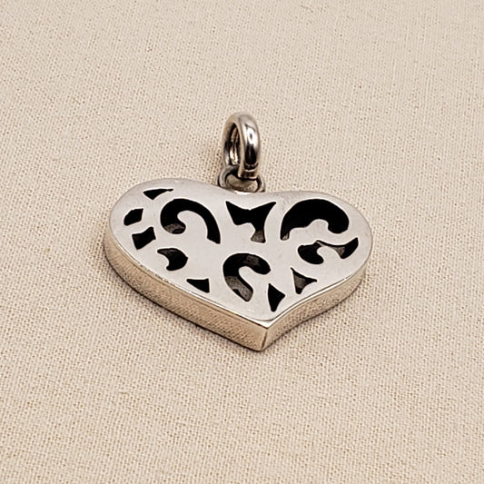 Peruvian Silver Filigree Heart Pendant