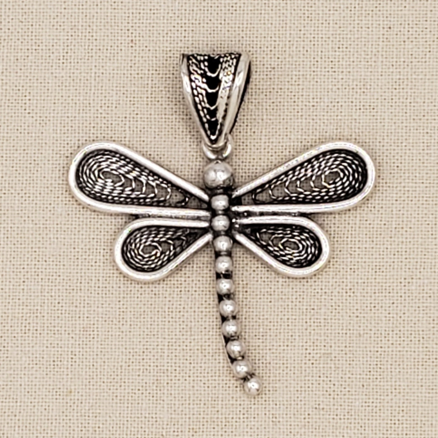 Handcrafted Peruvian Silver Dragonfly Pendant