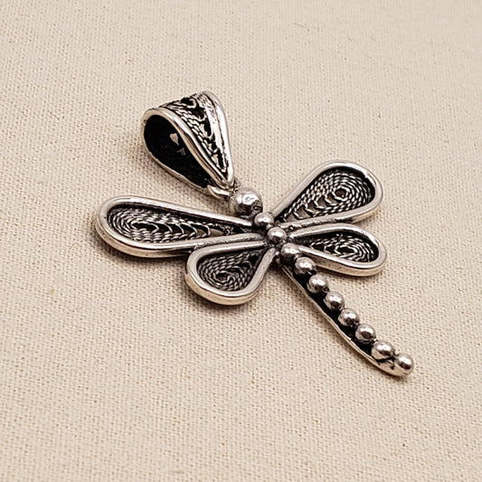 Handcrafted Peruvian Silver Dragonfly Pendant