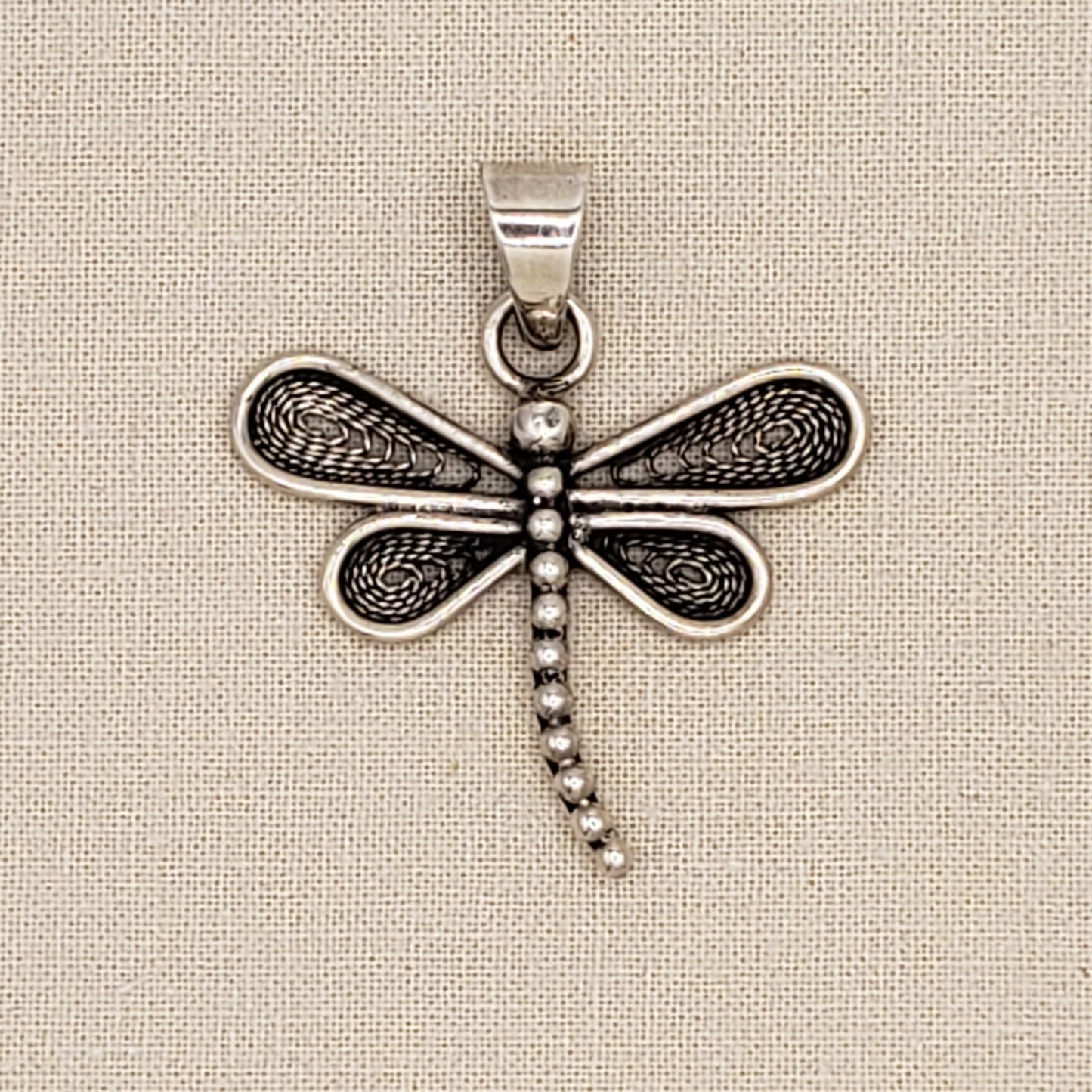 Handcrafted Peruvian Silver Dragonfly Pendant