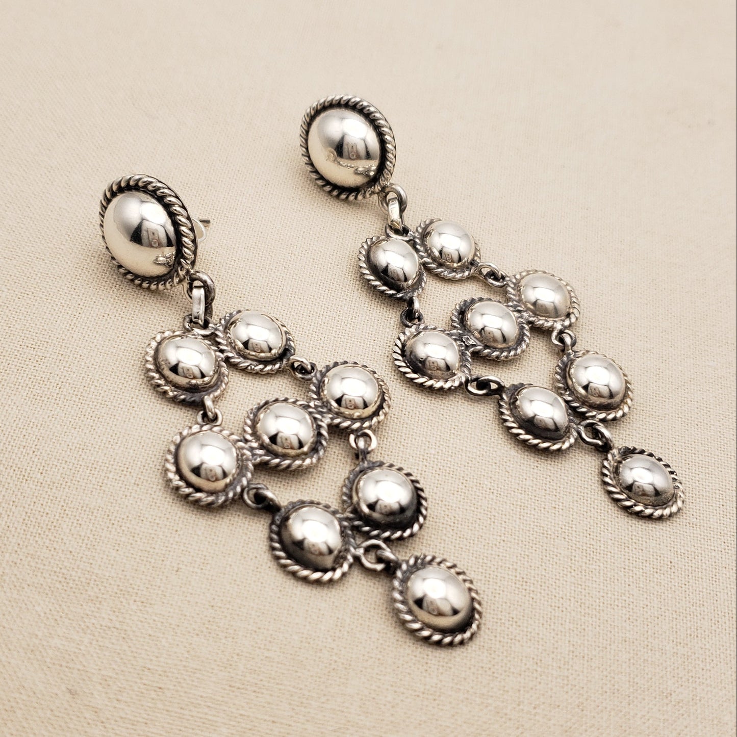 Peruvian Silver Cascade Earrings