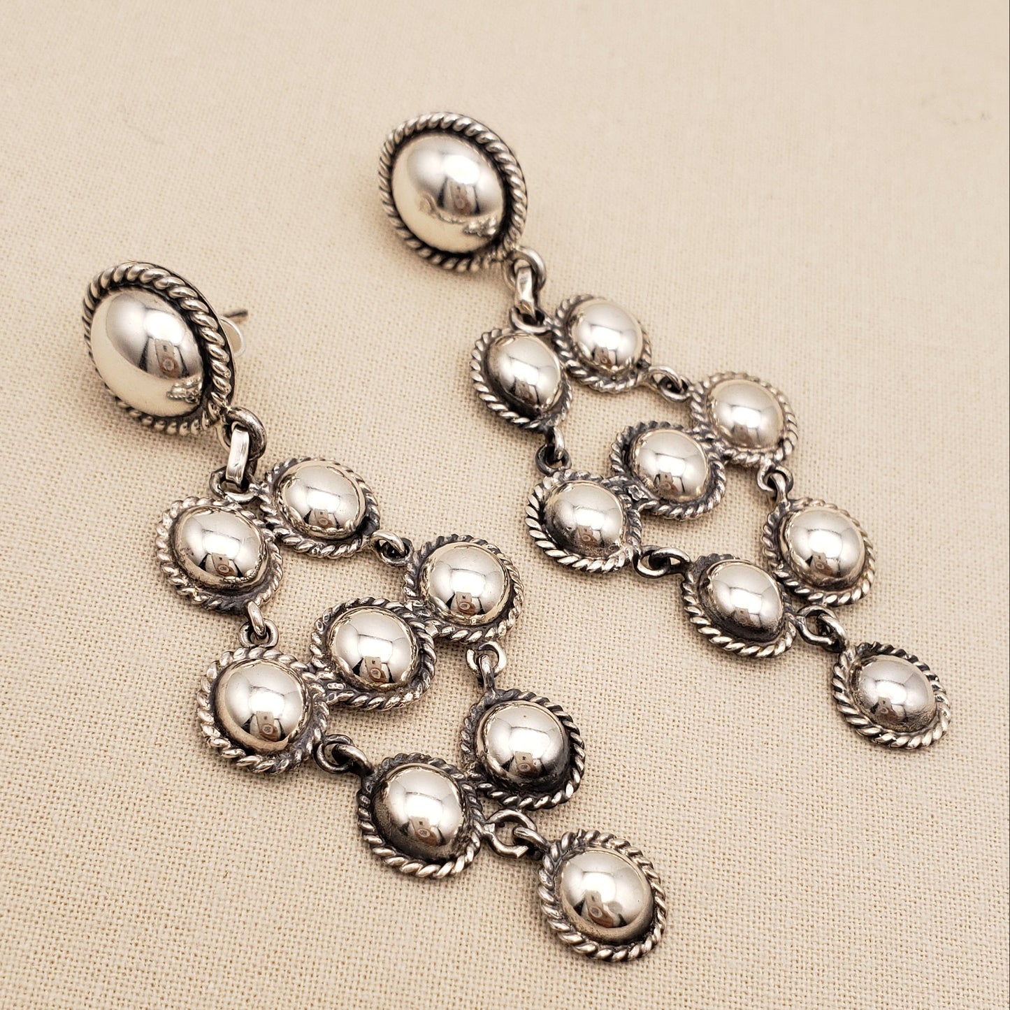 Peruvian Silver Cascade Earrings