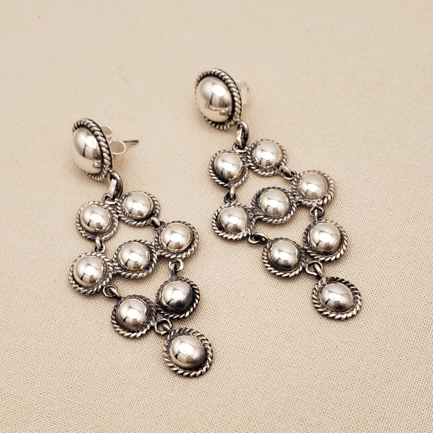 Peruvian Silver Cascade Earrings