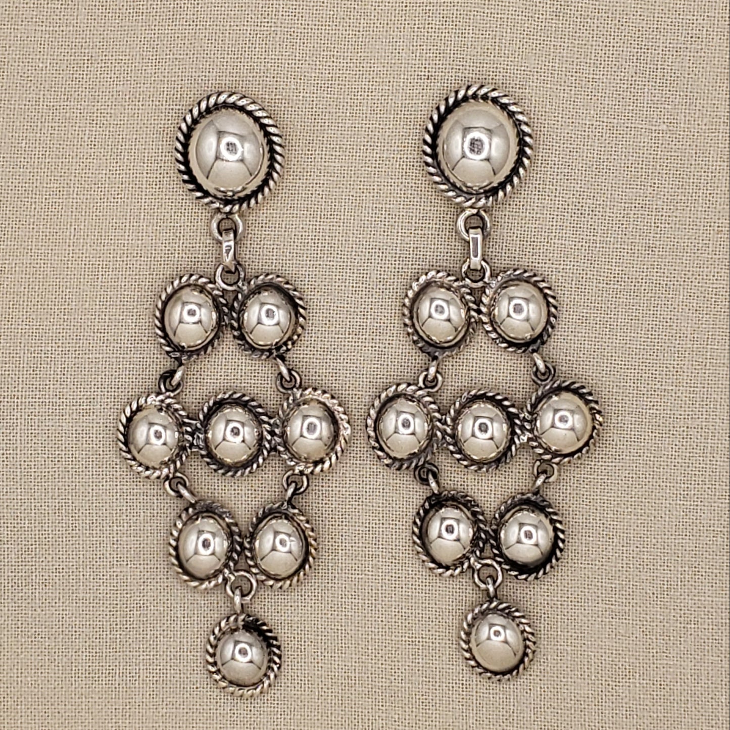 Peruvian Silver Cascade Earrings