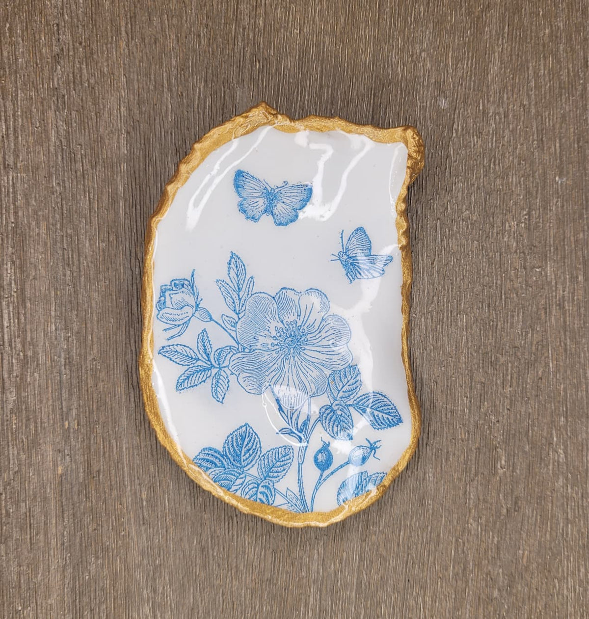 Oyster decoupage trinket trays