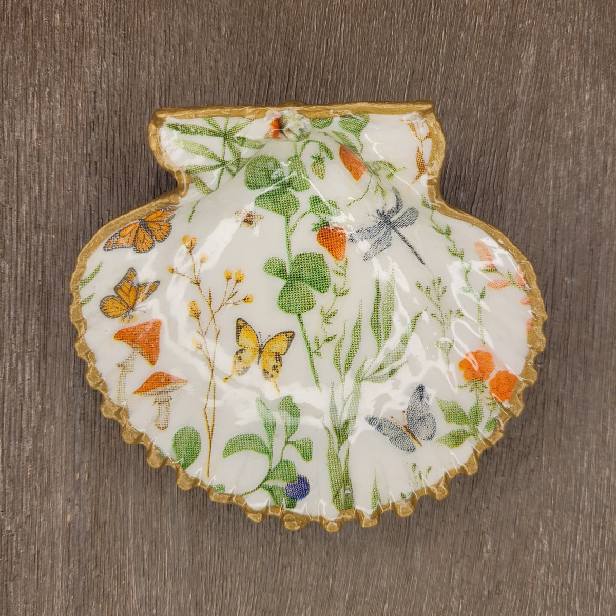 Decoupage Scallop shell Trinket