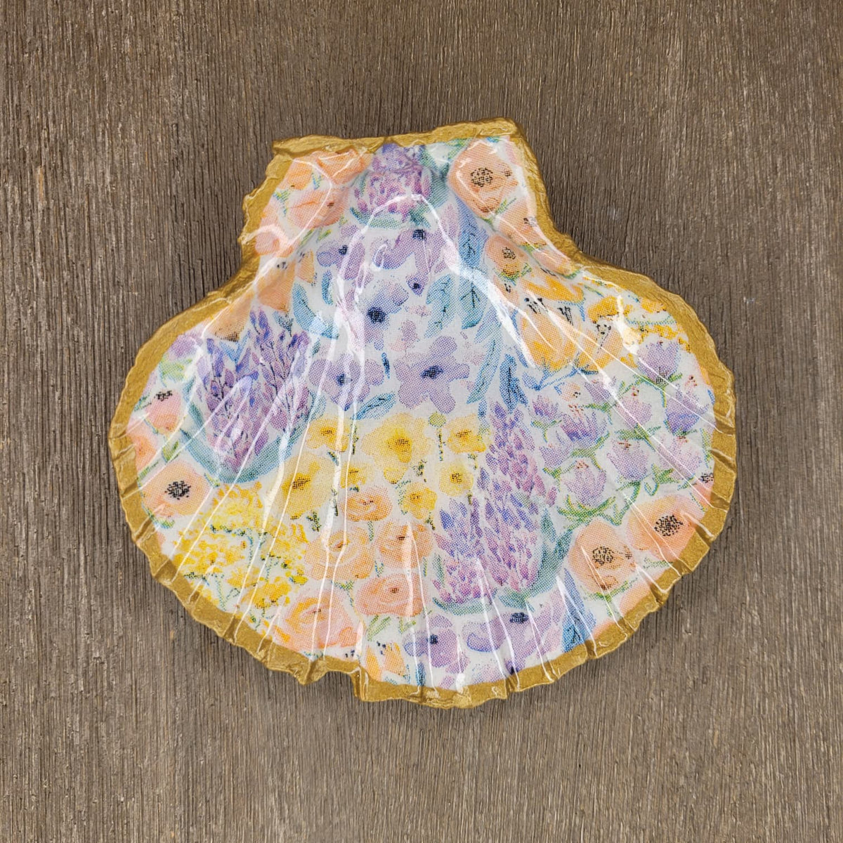 Decoupage Scallop shell Trinket