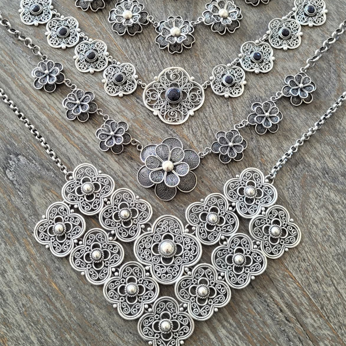Silver necklaces