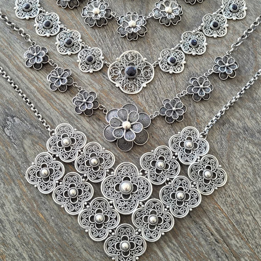 Silver necklaces