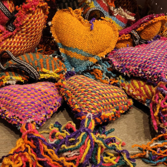 Heart woven ornaments