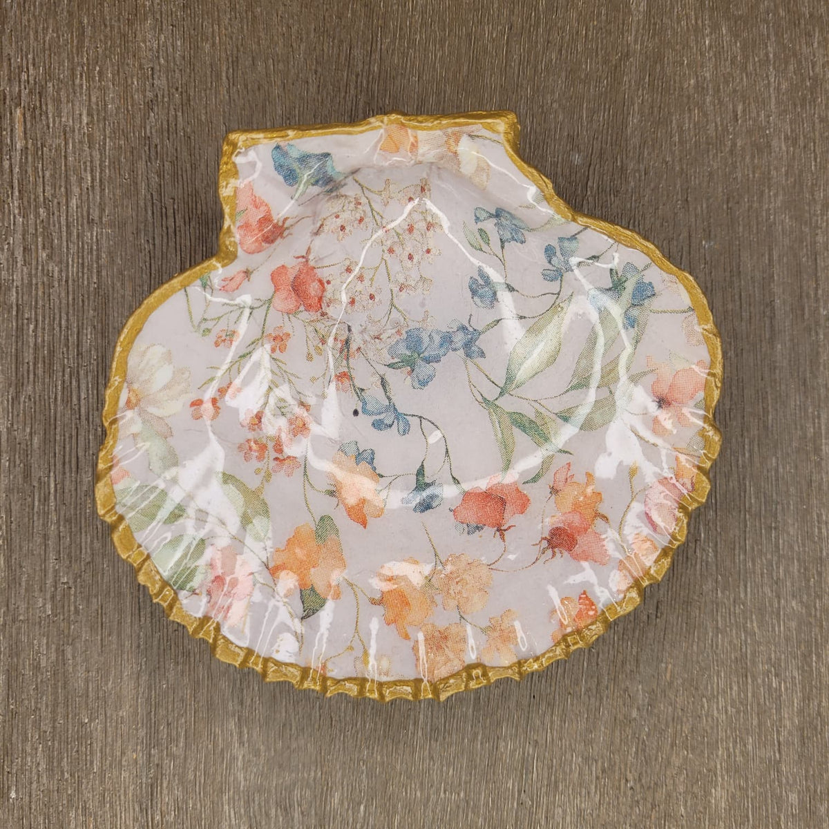 Decoupage Scallop shell Trinket
