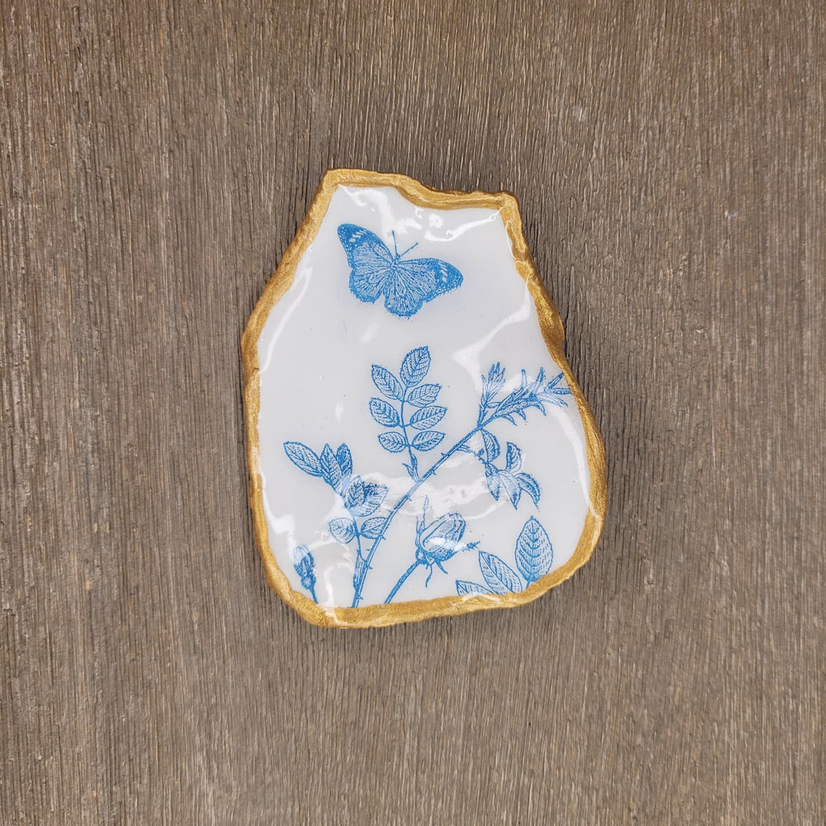 Oyster decoupage trinket trays