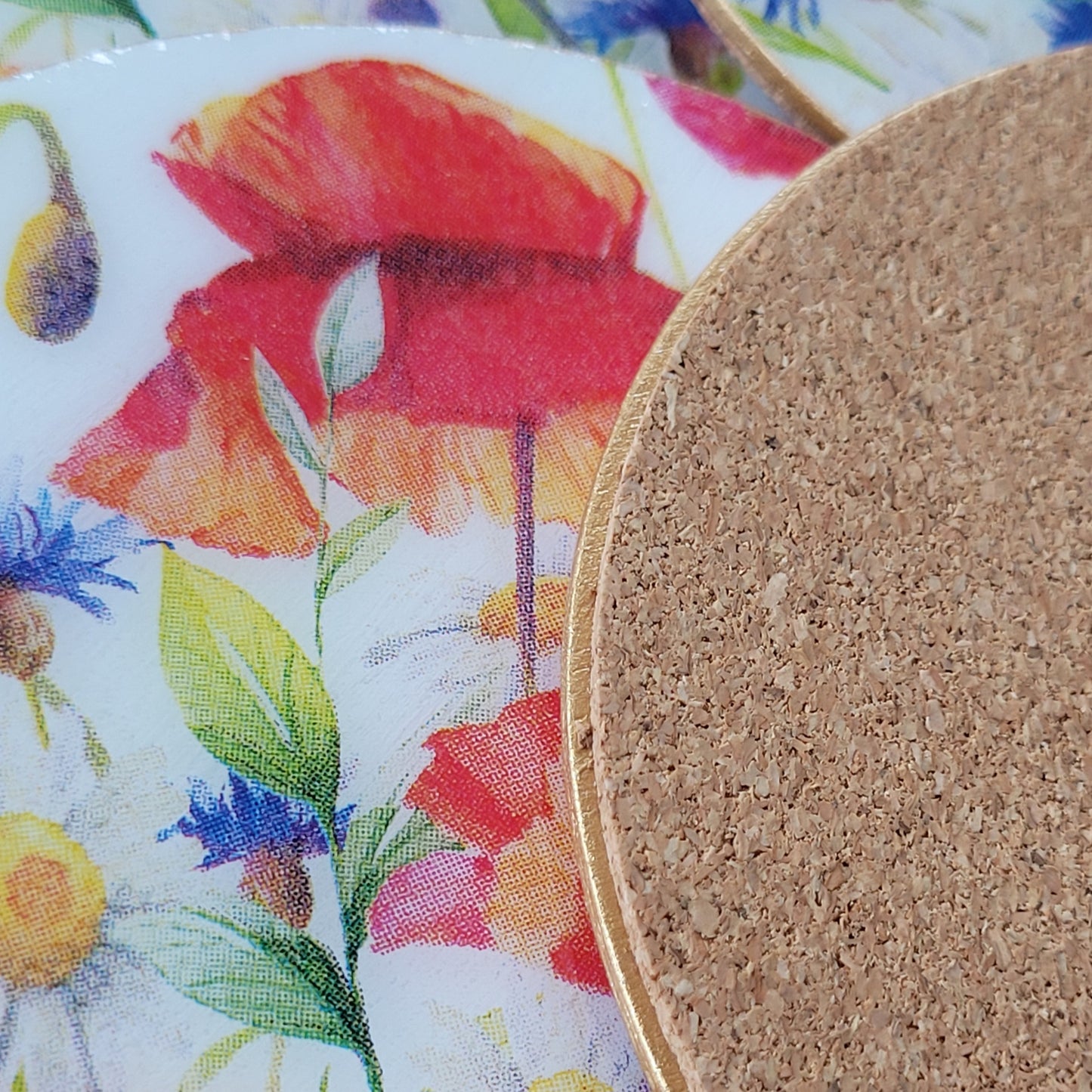 Handmade "Spring Blossoms" Coasters Set (6-Pack)