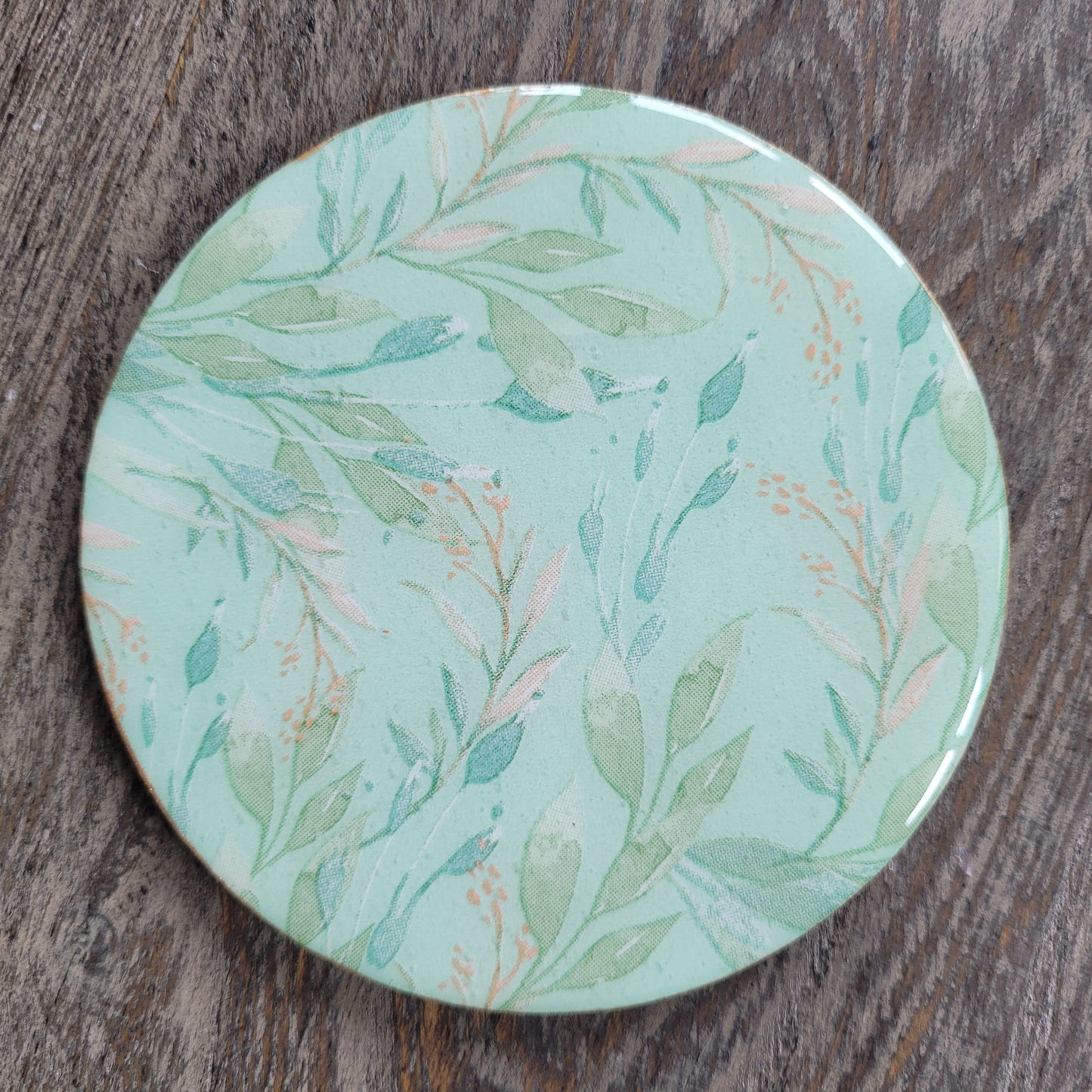 Handmade "Lovely Mint" Coasters Set (4-Pack)