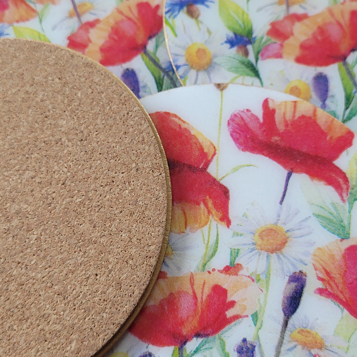 Handmade "Spring Blossoms" Coasters Set (6-Pack)