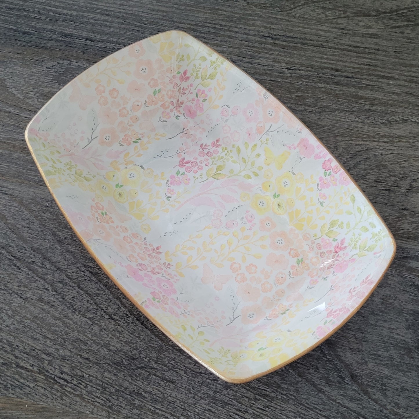 "Enchanted Garden" Glass Tray