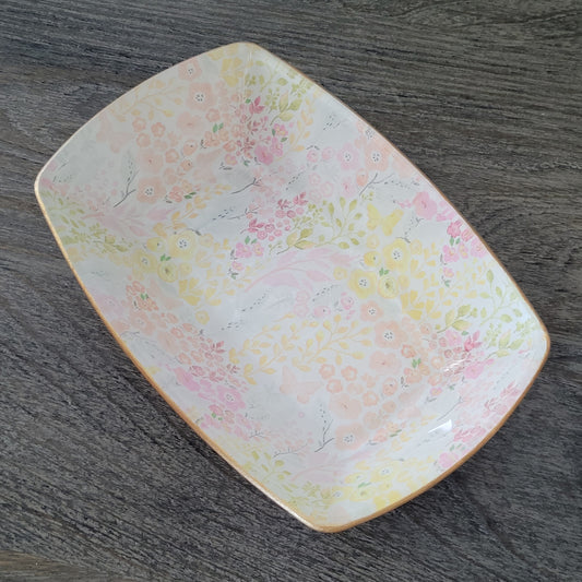 "Enchanted Garden" Glass Tray