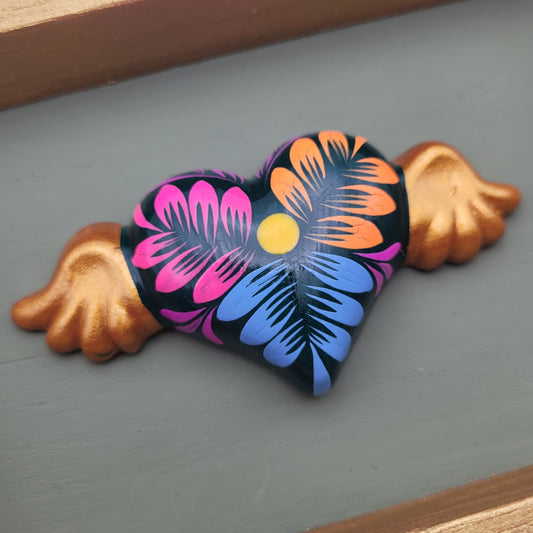 Winged Heart Sculpture Green