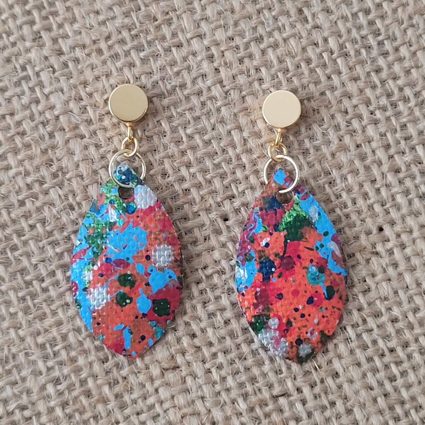 Handpainted Canvas Earrings