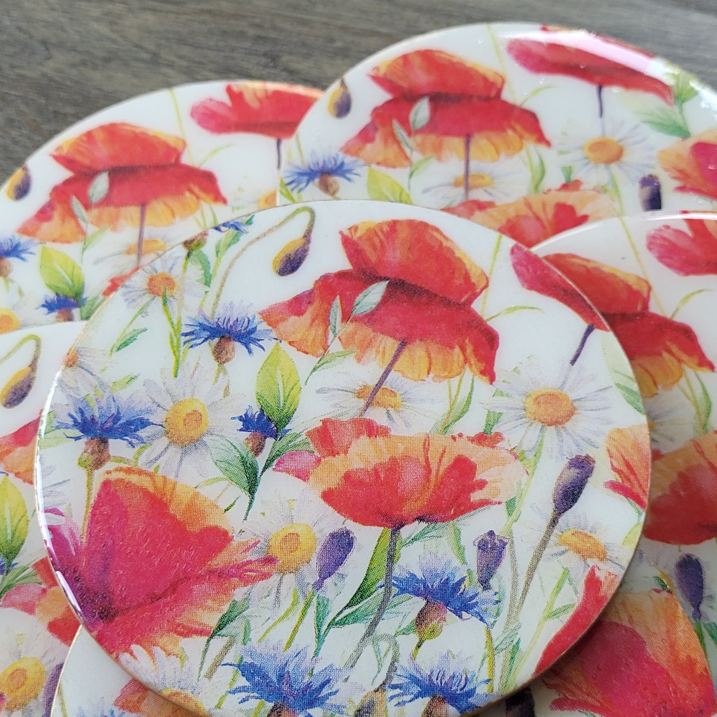 Handmade "Spring Blossoms" Coasters Set (6-Pack)