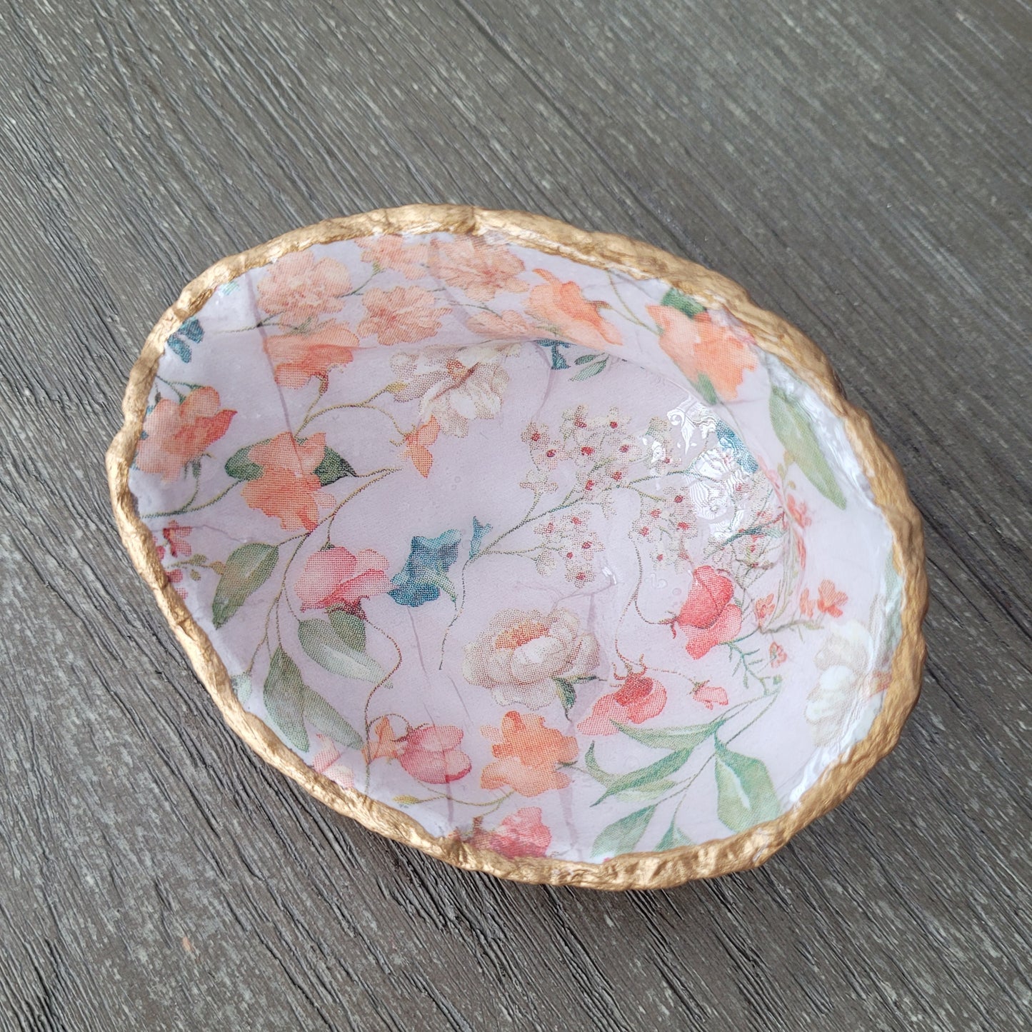 Decoupage Chilean Abalone Shells Trinket - Medium