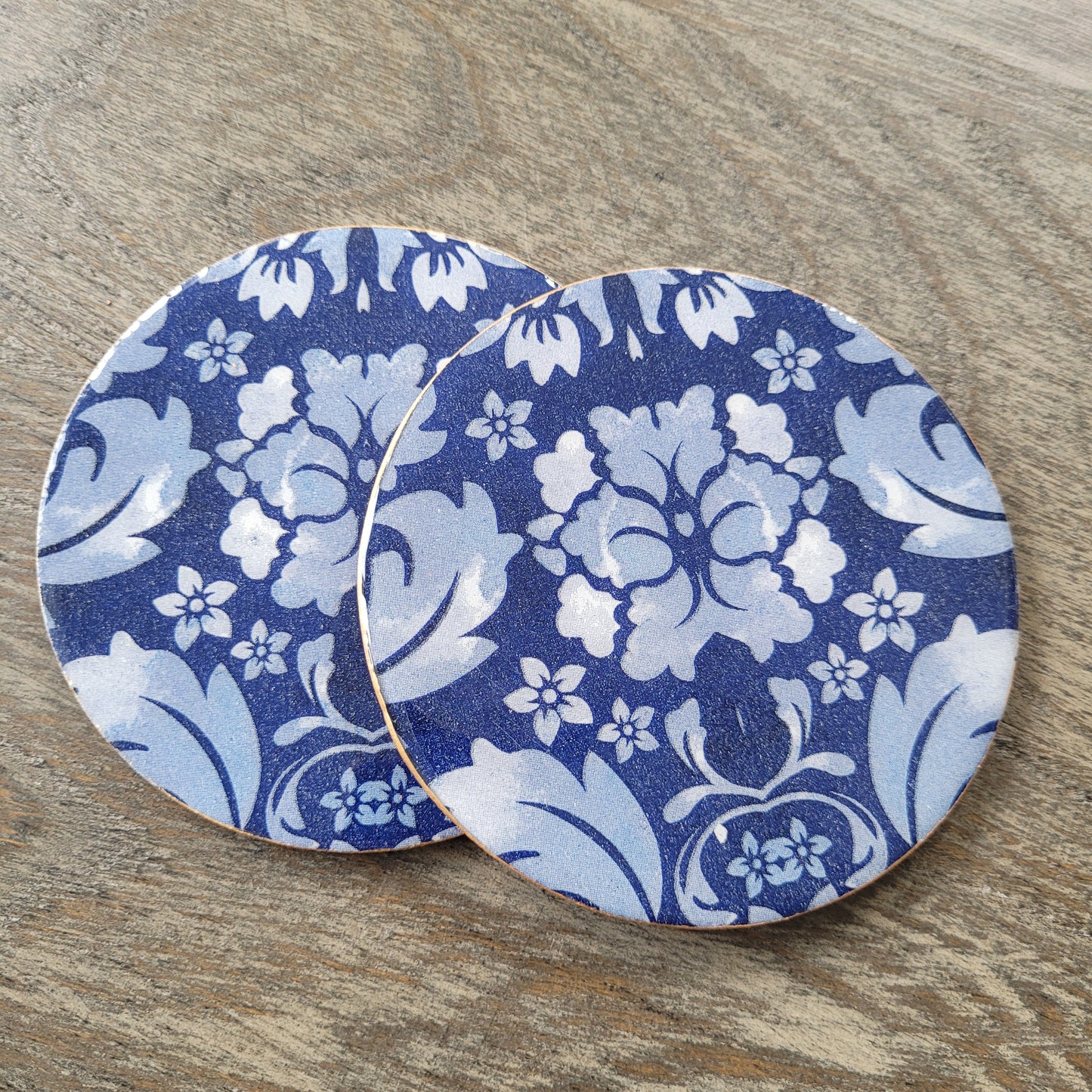 Handmade "Country Blue" Coasters Set (2-Pack)