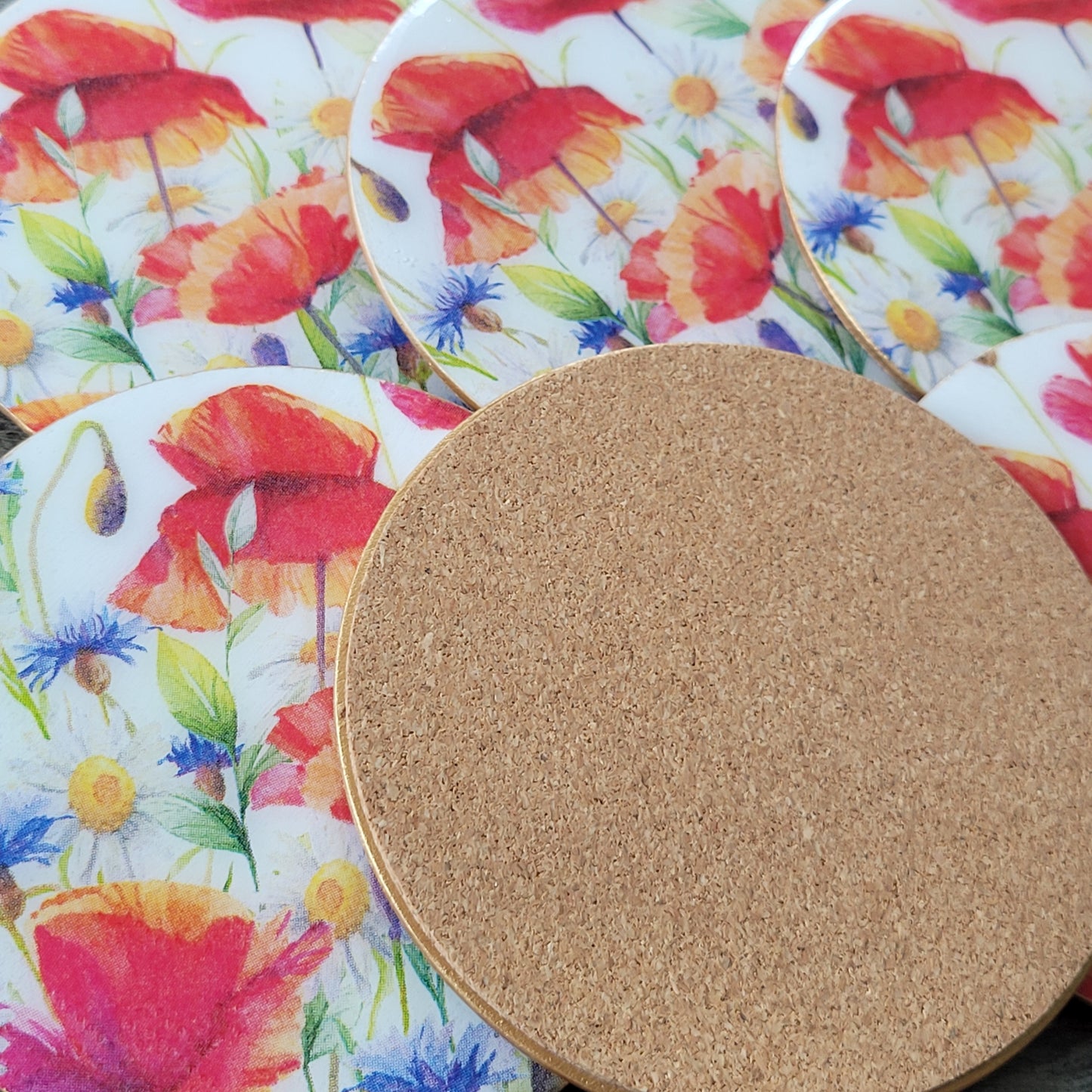 Handmade "Spring Blossoms" Coasters Set (6-Pack)
